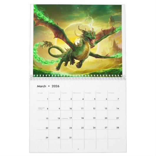 Dragons-Kalender Kalender (Mär 2026)