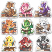 Dragons lesen Stickers Aufkleber (Vorderseite)