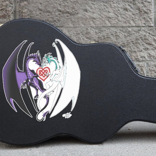 Dragons Liebe Heart Blue Aufkleber