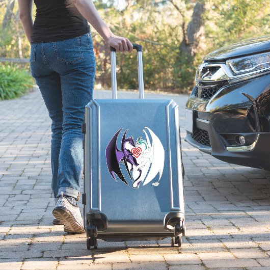 Dragons Liebe Heart Blue Aufkleber (Koffer Insitu)