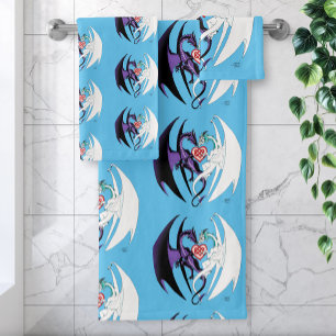 Dragons Liebe Heart Blue Badhandtuch Set