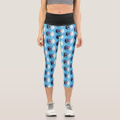 Dragons Liebe Heart Blue Capri Leggings (Vorderseite)