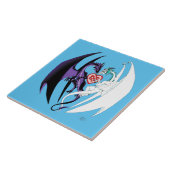 Dragons Liebe Heart Blue Fliese (Seite)