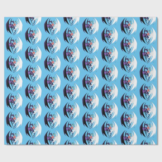Dragons Liebe Heart Blue Geschenkpapier (Flach)