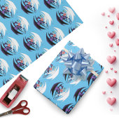 Dragons Liebe Heart Blue Geschenkpapier
