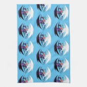 Dragons Liebe Heart Blue Geschirrtuch (Vertikal)