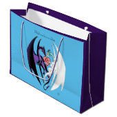 Dragons Liebe Heart Blue Große Geschenktüte (Vorderseite Schrägansicht)