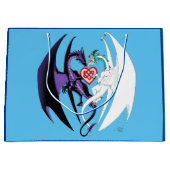 Dragons Liebe Heart Blue Große Geschenktüte (Vorderseite)