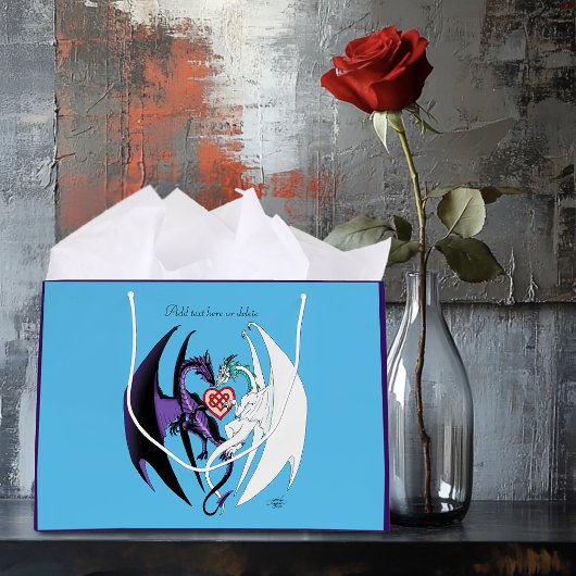 Dragons Liebe Heart Blue Große Geschenktüte