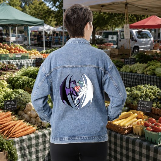 Dragons Liebe Heart Blue Jeansjacke