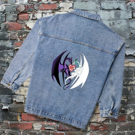 Dragons Liebe Heart Blue Jeansjacke
