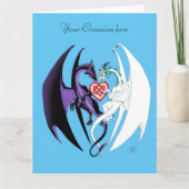 Dragons Liebe Heart Blue Karte (Vorderseite)