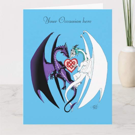 Dragons Liebe Heart Blue Karte (Vorderseite)