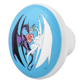 Dragons Liebe Heart Blue Keramikknauf (Rechts)