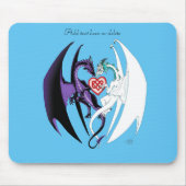 Dragons Liebe Heart Blue Mousepad (Vorne)