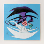 Dragons Liebe Heart Blue Puzzle (Horizontal)
