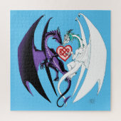 Dragons Liebe Heart Blue Puzzle (Vertikal)