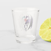 Dragons Liebe Heart Blue Schnapsglas (Rückseite)