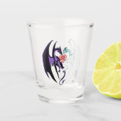 Dragons Liebe Heart Blue Schnapsglas (Vorderseite)