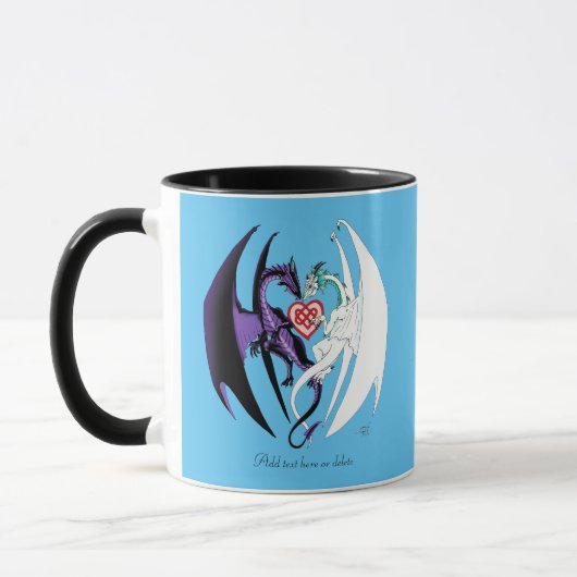 Dragons Liebe Heart Blue Tasse (Links)