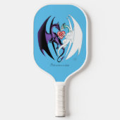 Dragons Liebe Hearts Blue Pickleball Schläger (Vorderseite)