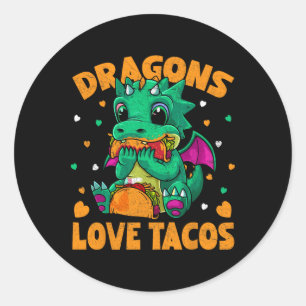 Dragons Liebe Tacos Funny Tacos Food Lover Runder Aufkleber