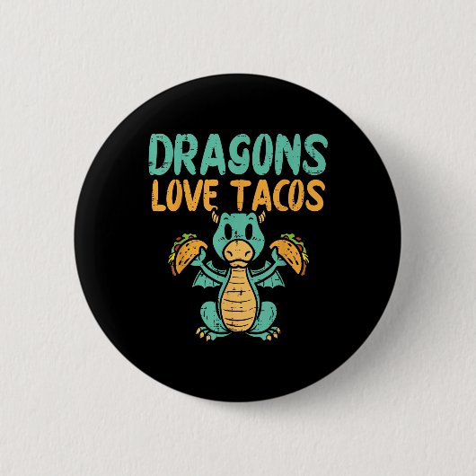 Dragons Liebe Tacos Niedlich Cinco De Mayo Mexiko Button (Vorderseite)