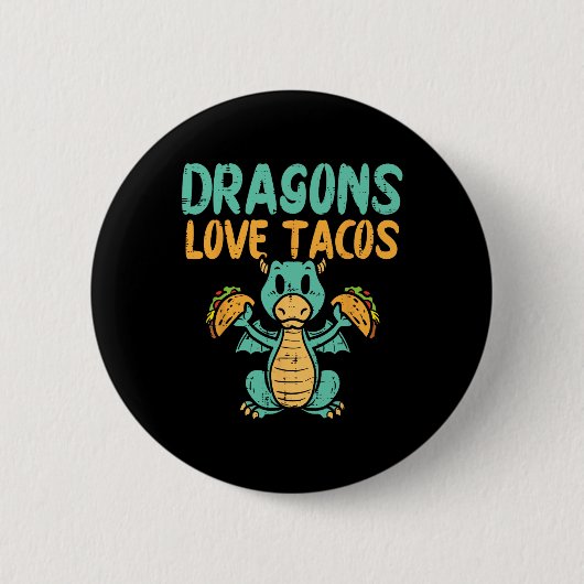 Dragons Liebe Tacos Niedlich Cinco De Mayo Mexiko Button (Vorderseite)