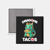Dragons Liebe Tacos Niedlich Cinco De Mayo Mexiko Magnet (Vorderseite/Rückseite)