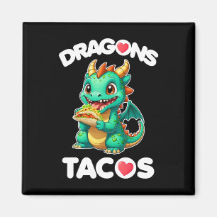 Dragons Liebe Tacos Niedlich Cinco De Mayo Mexiko Magnet