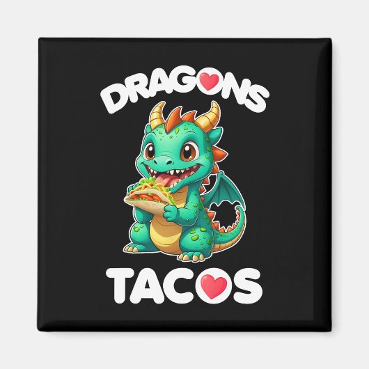 Dragons Liebe Tacos Niedlich Cinco De Mayo Mexiko Magnet (Vorne)