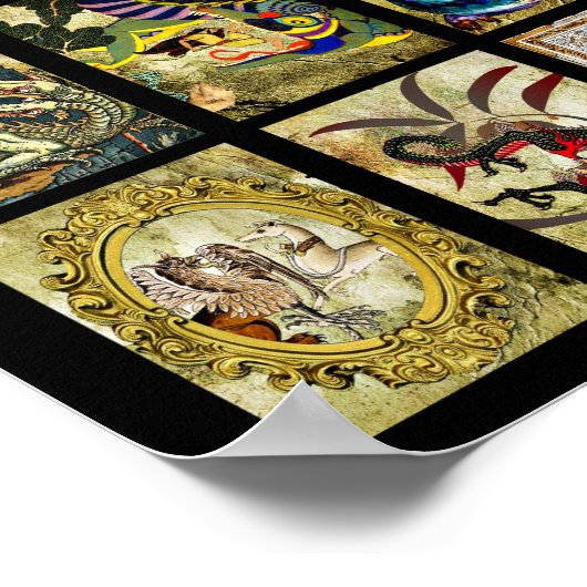 Dragons Maiden Knights Fantasy Märchen Poster (Ecke)