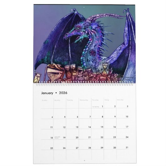 Dragons Monster Reptile Biest Tier Dra Kalender (Jan 2026)