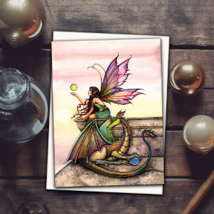 Dragon's Orbs Fairy Art von Molly Harrison Karte