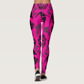 Dragons outline pattern 05.b.DOLP01. BPink BG Leggings (Rückseite)