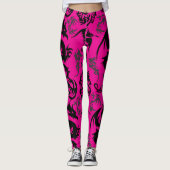 Dragons outline pattern 05.b.DOLP01. BPink BG Leggings (Vorderseite)