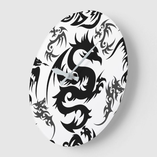 Dragons outline pattern 05.b.DOLP01 Große Wanduhr (Winkel)