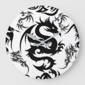Dragons outline pattern 05.b.DOLP01 Große Wanduhr (Vorderseite)