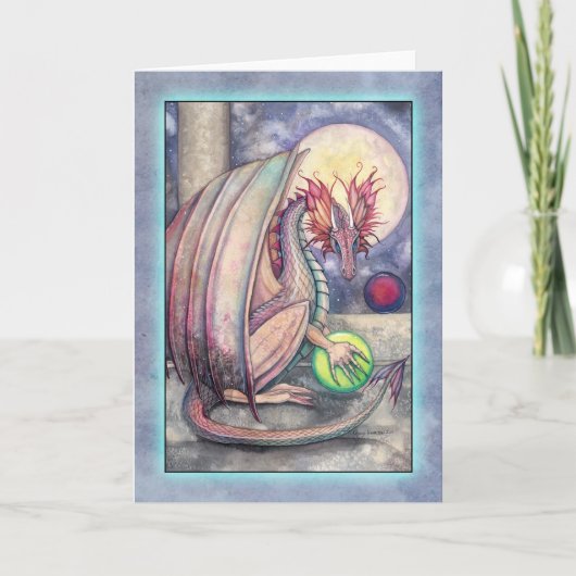 Dragon's Perch Fantasy Art Grußkarte Feiertagskarte (Vorderseite)