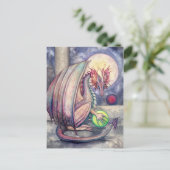 Dragon's Perch Fantasy Art Postcard Postkarte (Stehend Vorderseite)