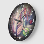 Dragon's Perch Fantasy Art Wall Clock Große Wanduhr (Winkel)