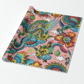 Dragons Rainbow Custom Pattern Geschenkpapier (Ungerollt)