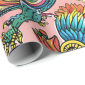 Dragons Rainbow Custom Pattern Geschenkpapier (Rolleneckpunkt)