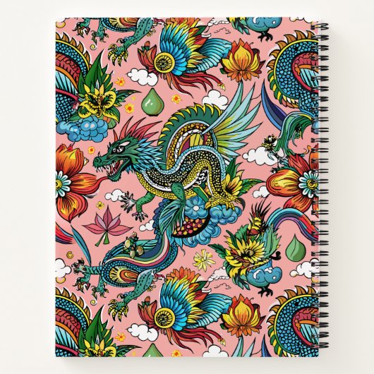 Dragons Rainbow Custom Pattern Notizblock (Rückseite)