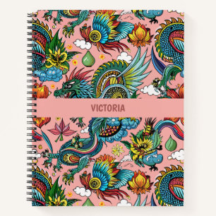 Dragons Rainbow Custom Pattern Notizblock