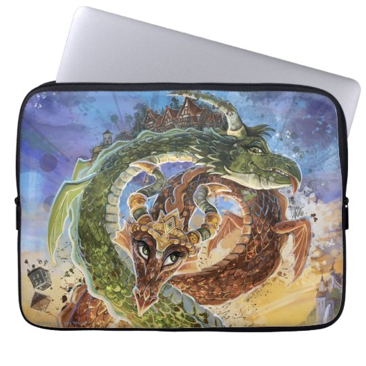 Dragons Rising Kunst Laptopschutzhülle (Vorderseite)