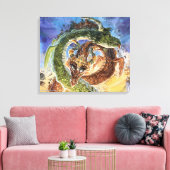 Dragons Rising Kunst Leinwanddruck (Insitu (Wohnzimmer))