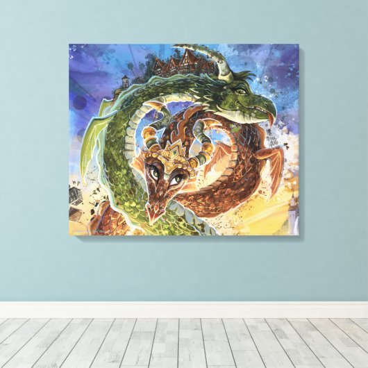 Dragons Rising Kunst Leinwanddruck (Insitu (Holzboden))