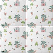 Dragons Ritter Burg Kinderzimmer Fliese