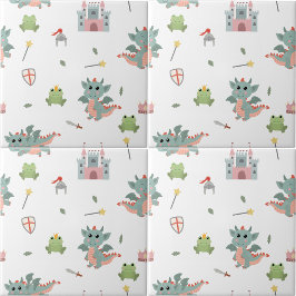 Dragons Ritter Burg Kinderzimmer Fliese